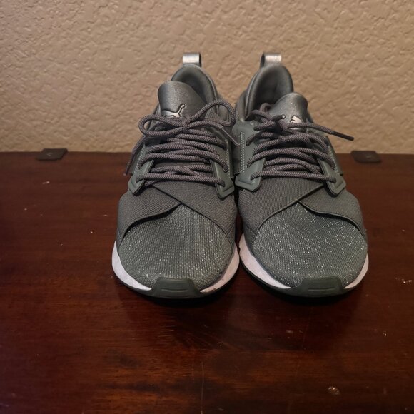 Womens 8 Puma Ignite Sparkle Green Sneakers - Picture 4 of 4